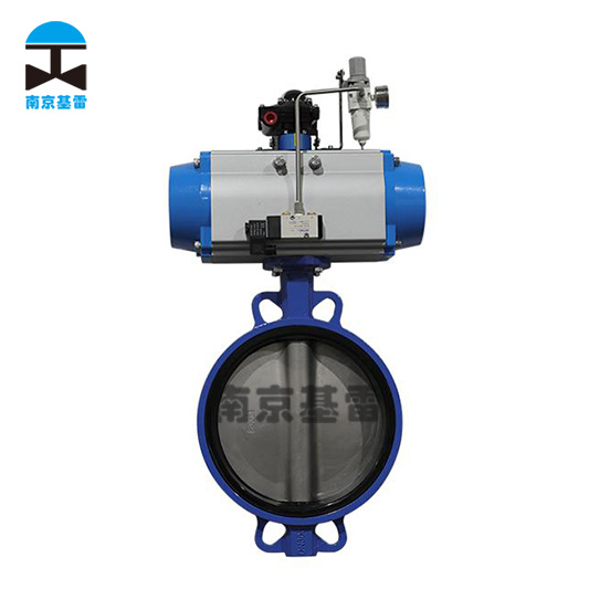 气动衬胶对夹蝶阀 